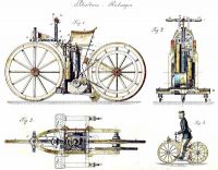 През 1885 г. Готлиб Даймлер патентова двуколесно возило в двигател с вътрешно горене